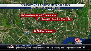 NOPD investigating three shootings overnight