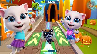 Talking Tom Gold Run Wacky Planet 🎃 ┃ Dual Angela Adventure Gameplay screenshot 2