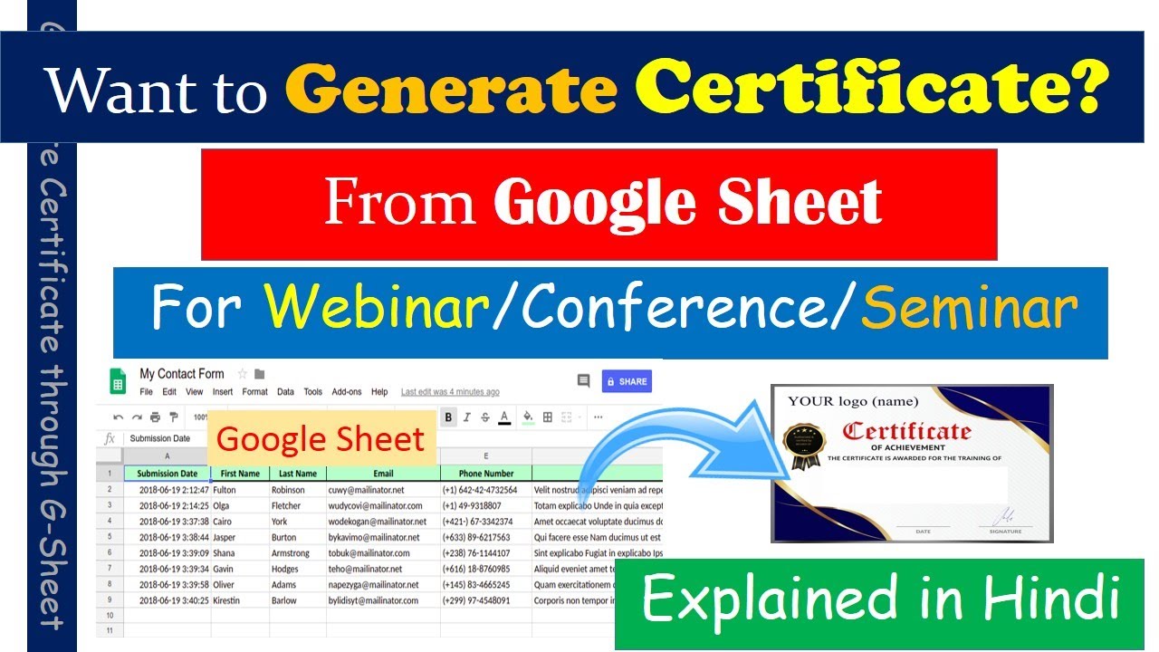 Generate certificate
