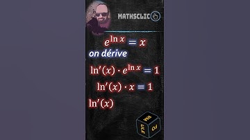 🔴MATHSCLIC SHORTS | CALCUL DE LA DÉRIVÉE DE LA FONCTION LOGARITHME NÉPÉRIEN ln (𝑥)