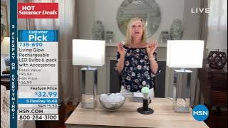 Living Glow Rechargeable LED Bulbs 6pack with Accessories