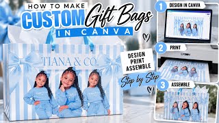 How to Make Custom Gift Bags in Canva | Design, Print & Assemble Step by Step