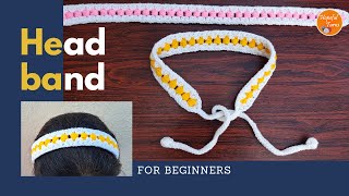 Simple & Easy Crochet Headband for Beginners | Dotted Bead stitch Crochet Hair band/ Belt/ Bracelet
