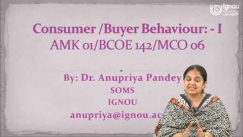 IGNOU Live Session on Consumer/ Buyer Behavior-1 (AMK-01/BCOE-142/MCO-06)