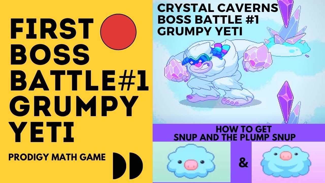 Prodigy Math Game Crystal Caverns The Grumpy Yeti Boss Battle 1 How To Get Snup The Plump Snup Youtube