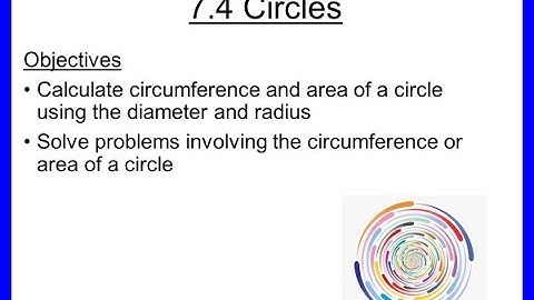 7.4 Circles