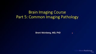 Brain imaging course - 5 - Common imaging pathology