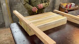 Woodworking Giant Extremely Dangerous!!! Top Carpentry Skills - Working Wood Lathe!
