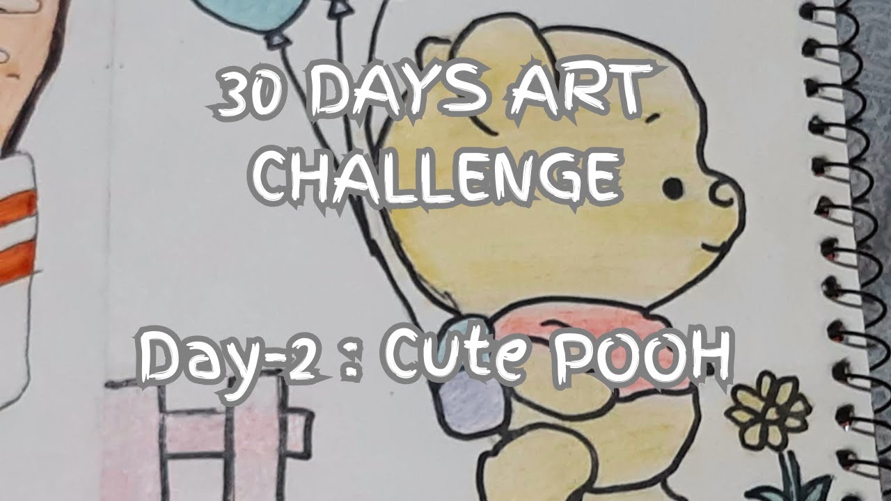 A POOH | day 2 of 30 days drawing challenge #easy #drawing #challenge # ...