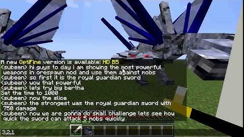 orespawn mod weapons and some mobs showcase