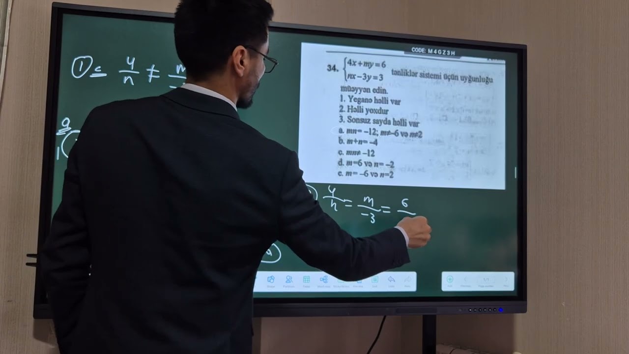 Tənliklər sistemi.misal və məsələlər.dərs çəkilişi.28.12.2025