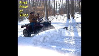 Snow Plowing  Polaris Sportsman 570SP with Glacier Plow