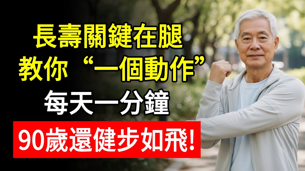 長壽關鍵在腿，教你“一個動作”，每天一分鐘，90歲還健步如飛！