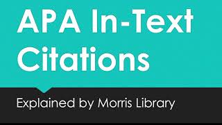 APA In-Text Citations