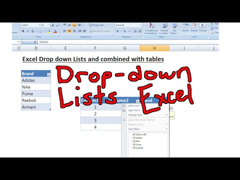 how to make a drop down list in excel 2007