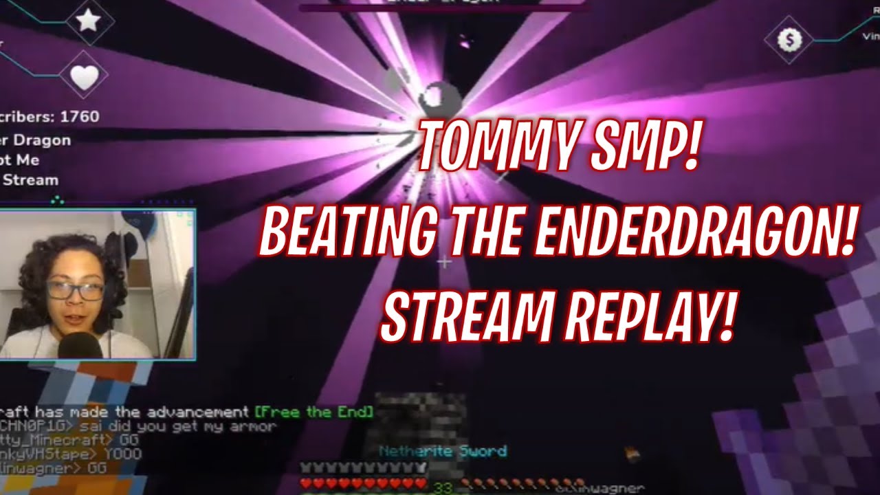 Beating the Enderdragon (TommySMP - Stream Highlights)