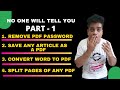 PDF Tips and Tricks, Convert Word to PDF, Remove PDF Password, Split PDF, Save as PDF(HINDI)