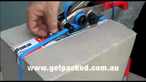 Strapping cartons or packages together using Plastic Strapping and strapping tools