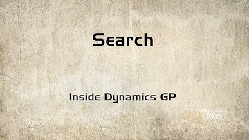 Search inside of Microsoft Dynamics GP