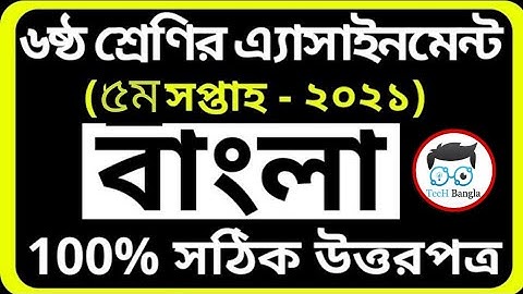 Assignment 2021। 5th Week। Class 6 Bangla 2nd Assignment। ষষ্ঠ শ্রেনির ৫ম সপ্তাহের বাংলা এসাইনমেন্ট