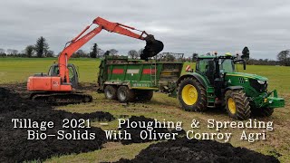 Tillage 2021 - Ploughing & Spreading Bio-Solids With Oliver Conroy Agri (HD)