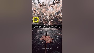 والذين لا يدعون مع الله الها اخر/ القارئ عبد الرحمن الحميداني/حالات وتساب /ارح مسمعك