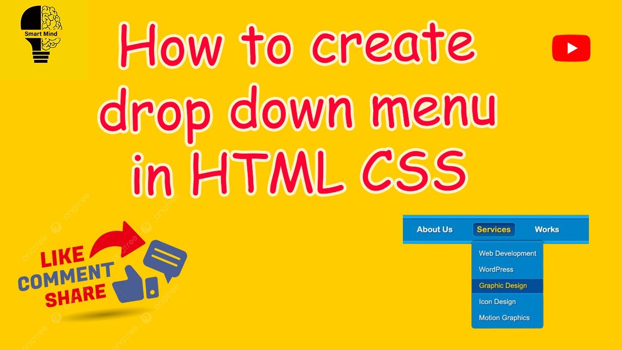 How to create Drop down menu With HTML CSS - YouTube