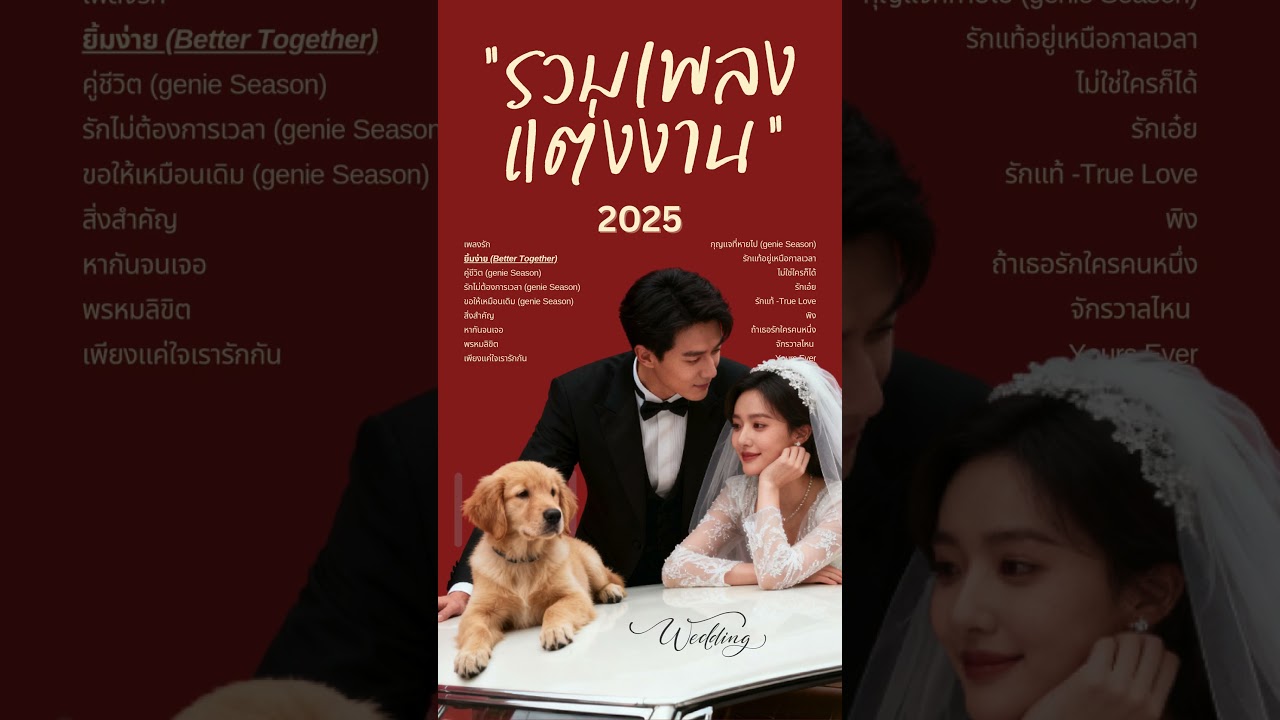 รวมเพลงแต่งงาน 2025 เพลงรักหวานๆ