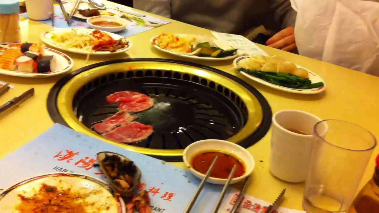 eating dinner at Kowloon MongKok Korean BBQ HanYang Won Restaurant