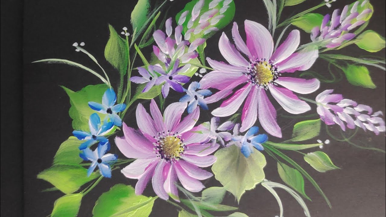 Easy techniques to paint beautiful flowers YouTube