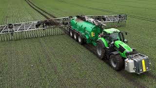 Deutz-Fahr 9340 TTV – Raskaan työn tekijä lietteen levityksessä