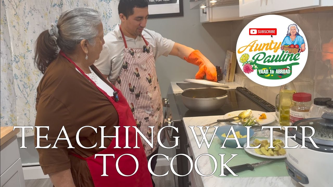 Teaching Walter to make his favorite Jamaican dish !