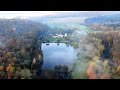 Vue aérienne par drone de l’abbaye de Mortemer en Normandie