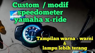 Custom modif speedometer yamaha x-ride   penambahan lampu backlight lebih terang