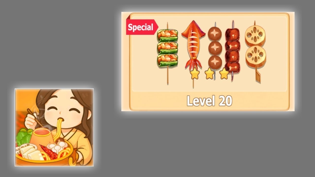 Cooking Level R Cookzy Cozy Cooking Level 20 |Skewers| Walkthrough Solution - YouTube