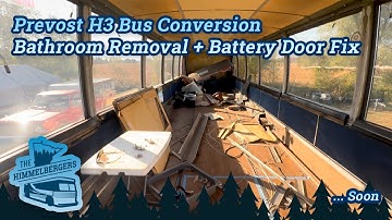 DIY Prevost H3 Bus Conversion Progress: Fiberglass Demolition, Door Fixes & Future Plans