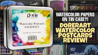 Watercolor Papers on TIN CASE!? DorerArt Watercolor Postcards on Tin Review! | Collab with SeamiArt