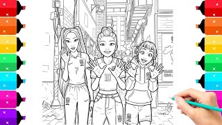 Coloring Rumi, Mira & Zoey Supporting Brazil Team! 🇧🇷⚽ Easy Marker Painting
