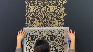 How to Repeat Stencil Designs on Accent Wall using Registration Marks