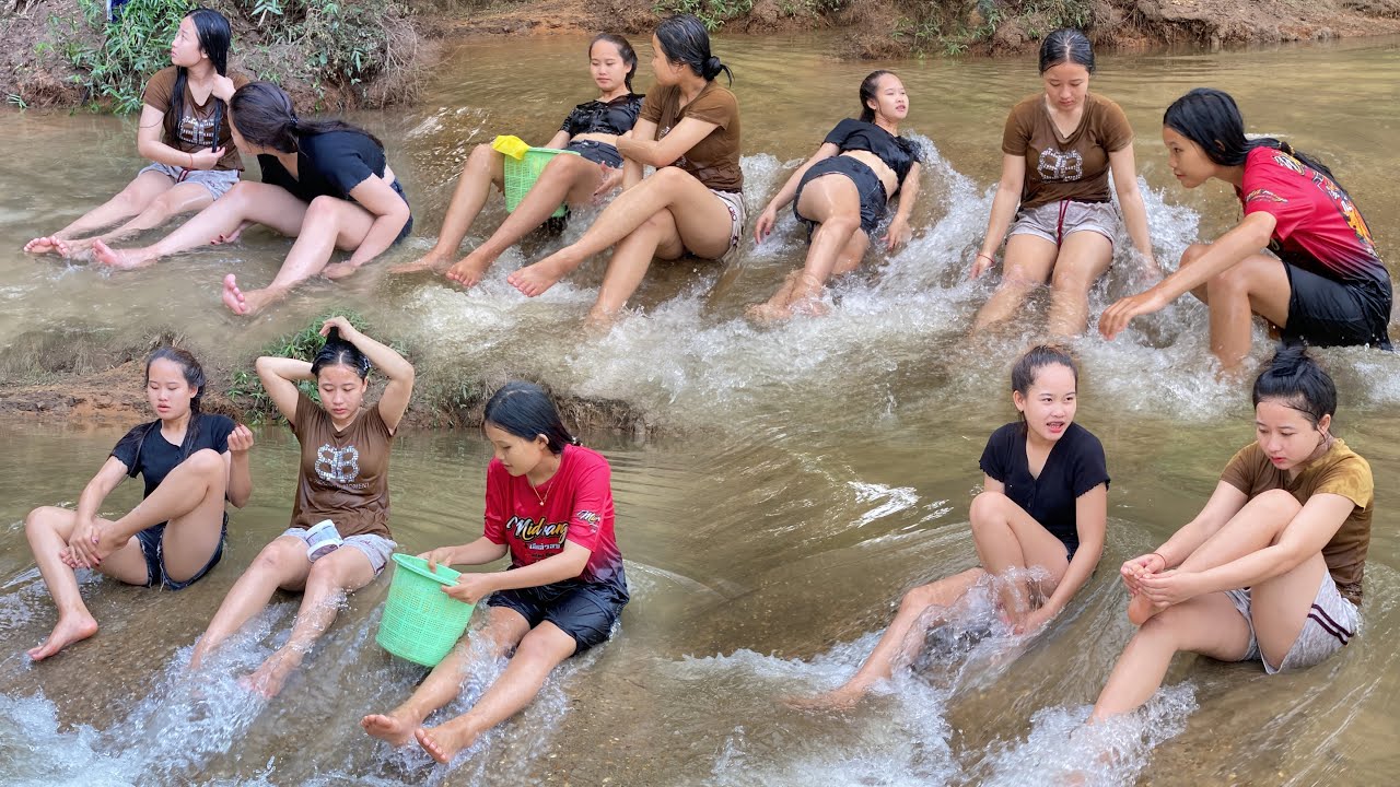 สาวๆพากันมาเล่นน้ำที่สะพานจม สนุกมากๆ สาวๆถูกใจ‼️🇱🇦🇹🇭