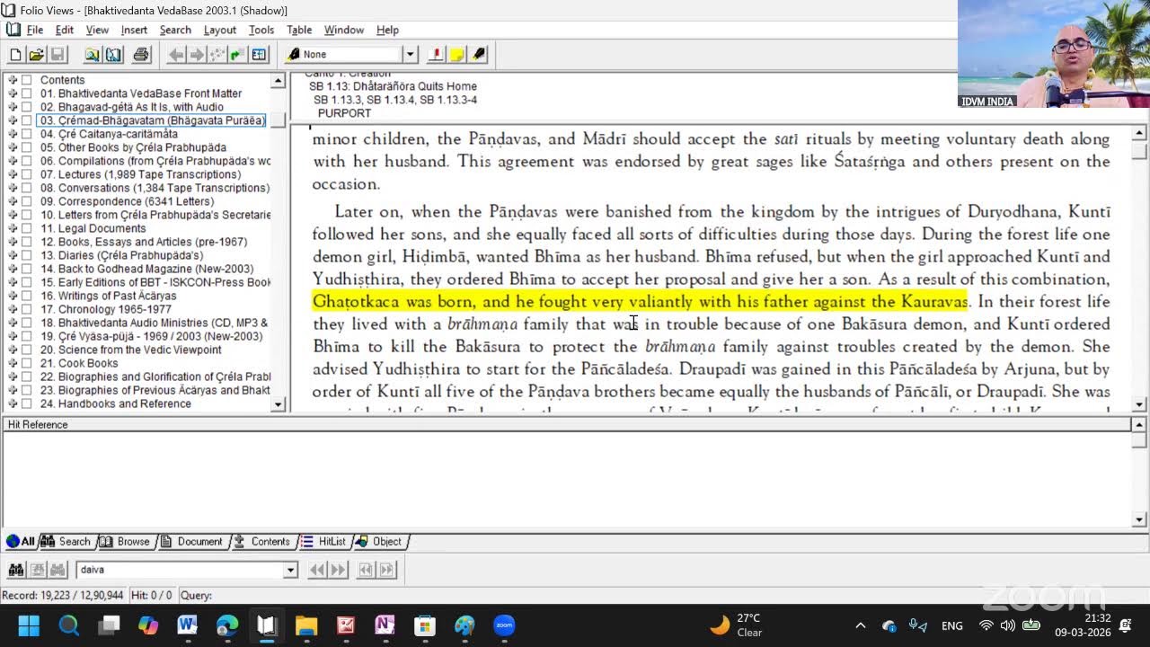 Bhakti Vaibhava | SB 1.12.26 onwards | Iskcon Dwaraka | 09 Mar 2026