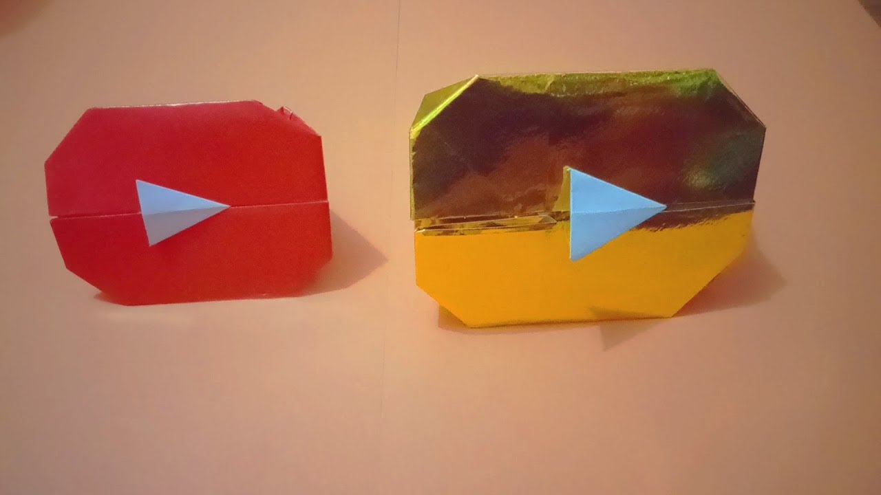  Cara Buat Origami  Logo YouTube Origami  Play Button 