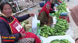 Ncig Khw Tshav Puam Nyob Xeev Khuam Flea Market Laos 2018