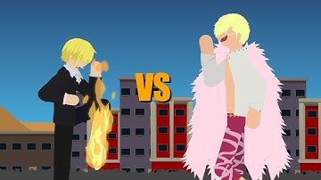 Sanji Vs Doflamingo Stick Nodes Animation (One-Piece) #anime #animation