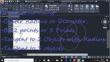 Circle Command Tutorial - Aotocad 2020 || 2019 using Radius, Diameter, Points (2P or 3P), Tangent