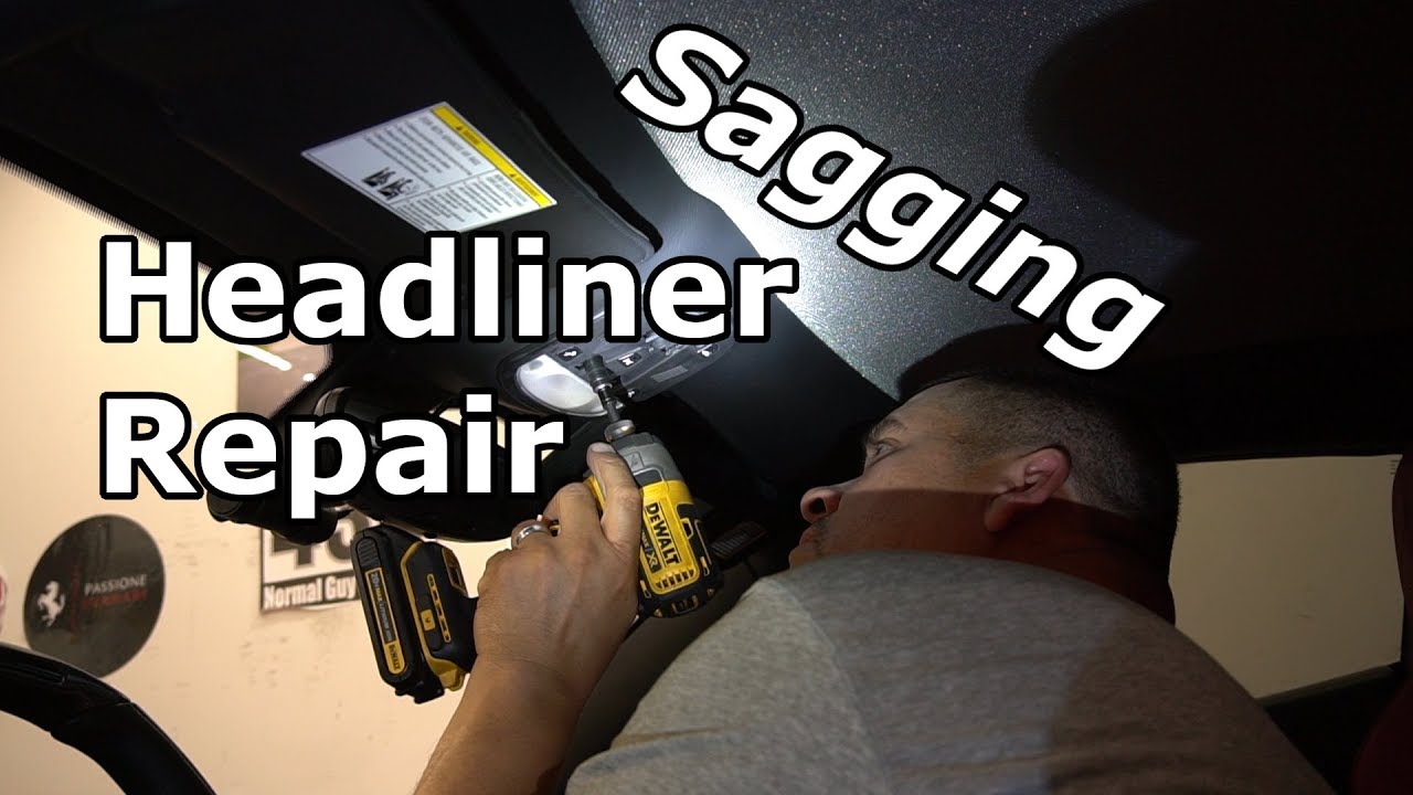 Ремонт провисшей обивки потолка Ferrari 458 Italia от Just Like New Interior