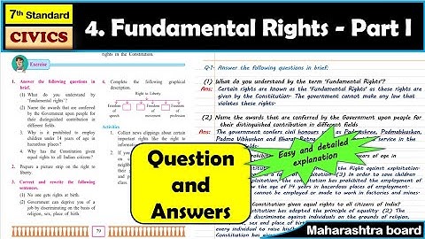 4. Fundamental Rights - Part I | Question answers | Class 7 Civics | Maharashtra State Board
