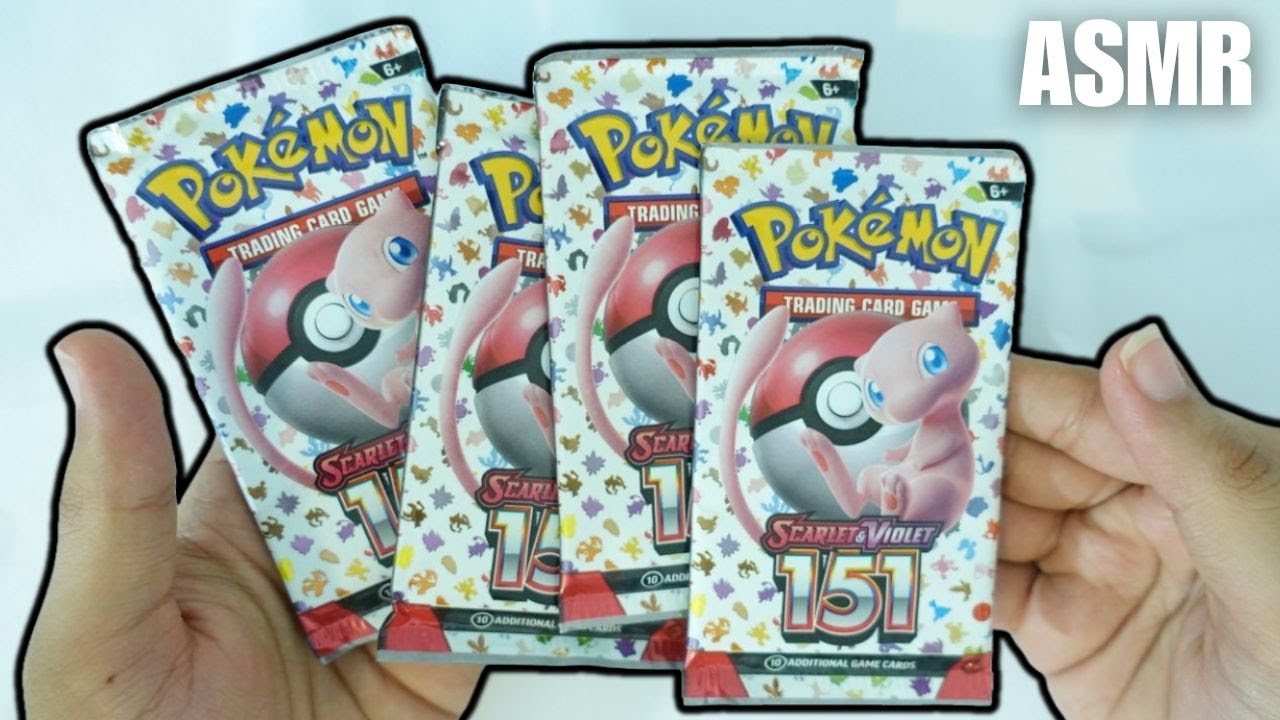 ASMR Pokemon 151 Booster Packs Opening!! *4 Packs* - YouTube