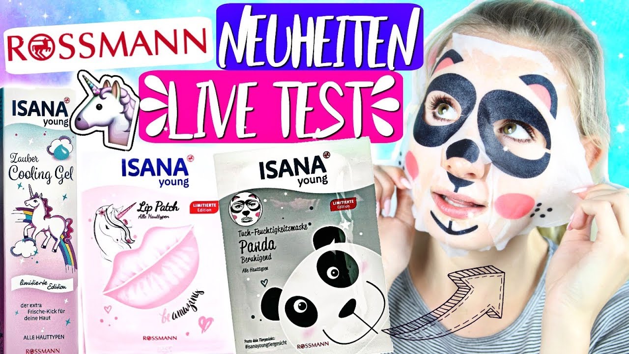 NEUE COOLE ROSSMANN PRODUKTE IM LIVE TEST! Isana Tier Masken, Einhorn Creme  & Mehr! - YouTube