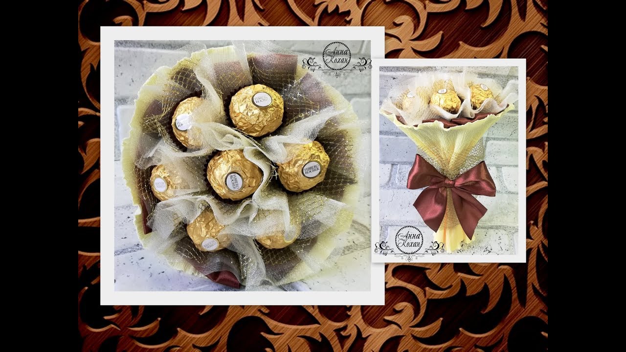 DIY🌷МИНИ БУКЕТ ИЗ КОНФЕТ Ferrero Rocher🌷Самый простой способ сборки букета из конфет🌷Анна Кохан